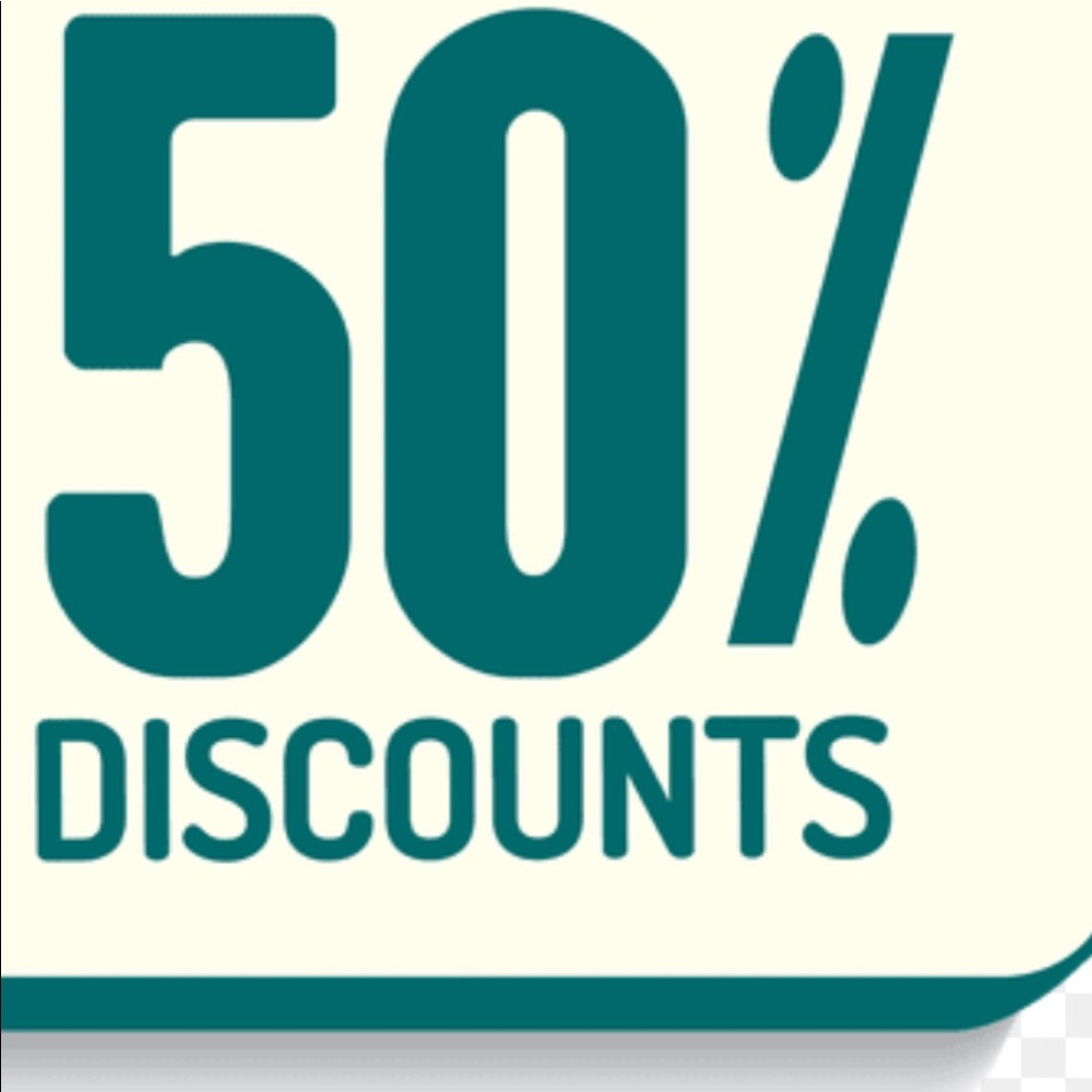 50% off on most items
